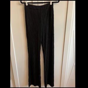 PLT Black Textured Pants